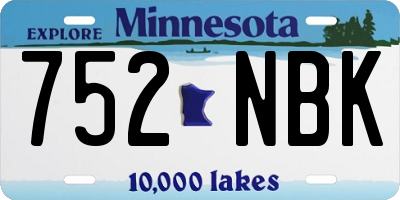 MN license plate 752NBK