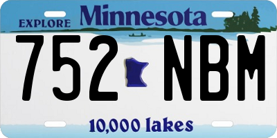 MN license plate 752NBM