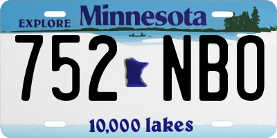 MN license plate 752NBO