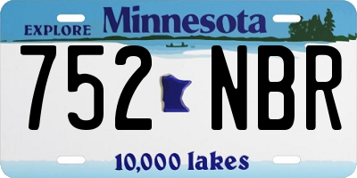 MN license plate 752NBR
