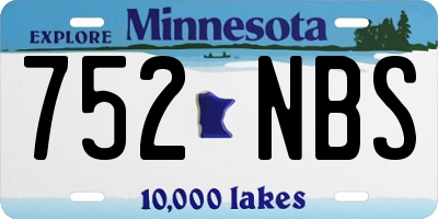 MN license plate 752NBS