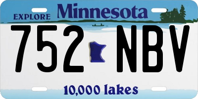MN license plate 752NBV