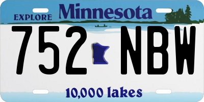 MN license plate 752NBW