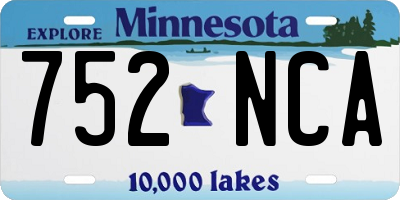 MN license plate 752NCA