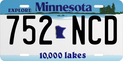 MN license plate 752NCD