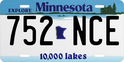 MN license plate 752NCE