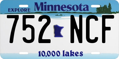 MN license plate 752NCF