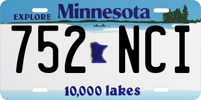 MN license plate 752NCI