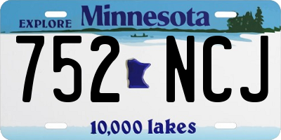 MN license plate 752NCJ