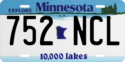 MN license plate 752NCL