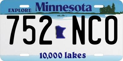 MN license plate 752NCO