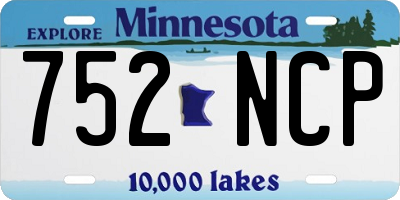 MN license plate 752NCP