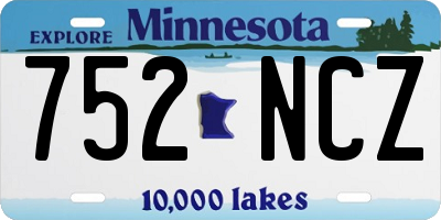 MN license plate 752NCZ