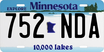 MN license plate 752NDA