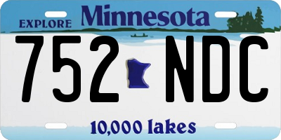 MN license plate 752NDC