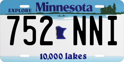 MN license plate 752NNI