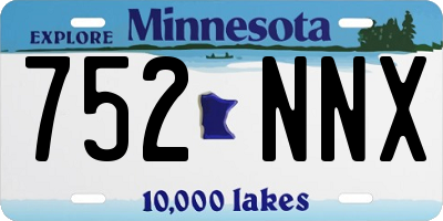 MN license plate 752NNX