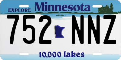 MN license plate 752NNZ