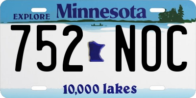 MN license plate 752NOC