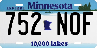 MN license plate 752NOF