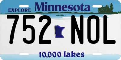 MN license plate 752NOL