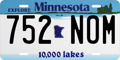 MN license plate 752NOM