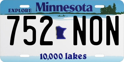 MN license plate 752NON