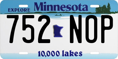 MN license plate 752NOP