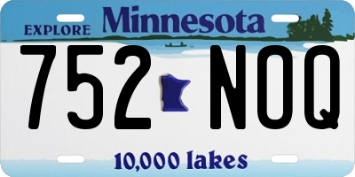 MN license plate 752NOQ