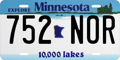 MN license plate 752NOR