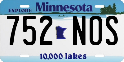 MN license plate 752NOS