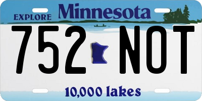 MN license plate 752NOT