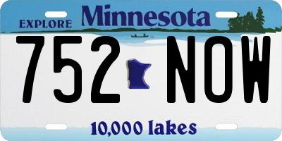 MN license plate 752NOW