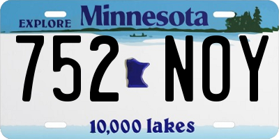 MN license plate 752NOY