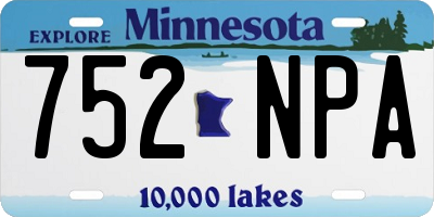 MN license plate 752NPA