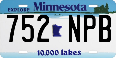 MN license plate 752NPB