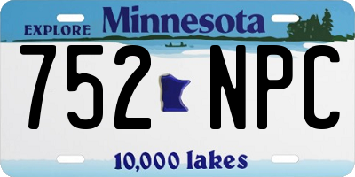 MN license plate 752NPC