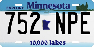 MN license plate 752NPE