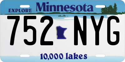 MN license plate 752NYG