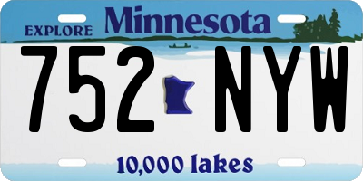 MN license plate 752NYW