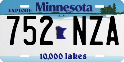 MN license plate 752NZA