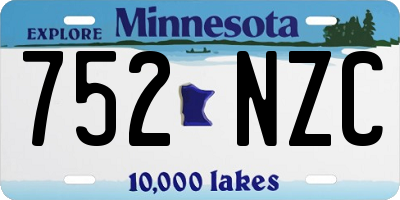 MN license plate 752NZC