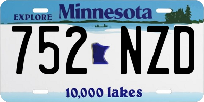 MN license plate 752NZD
