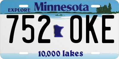MN license plate 752OKE