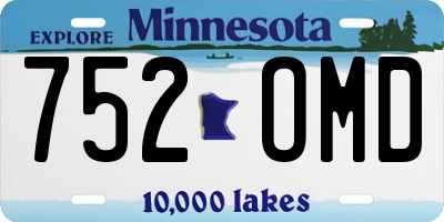 MN license plate 752OMD