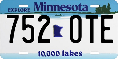 MN license plate 752OTE