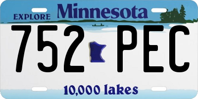 MN license plate 752PEC