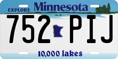 MN license plate 752PIJ