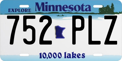 MN license plate 752PLZ