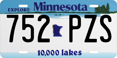 MN license plate 752PZS